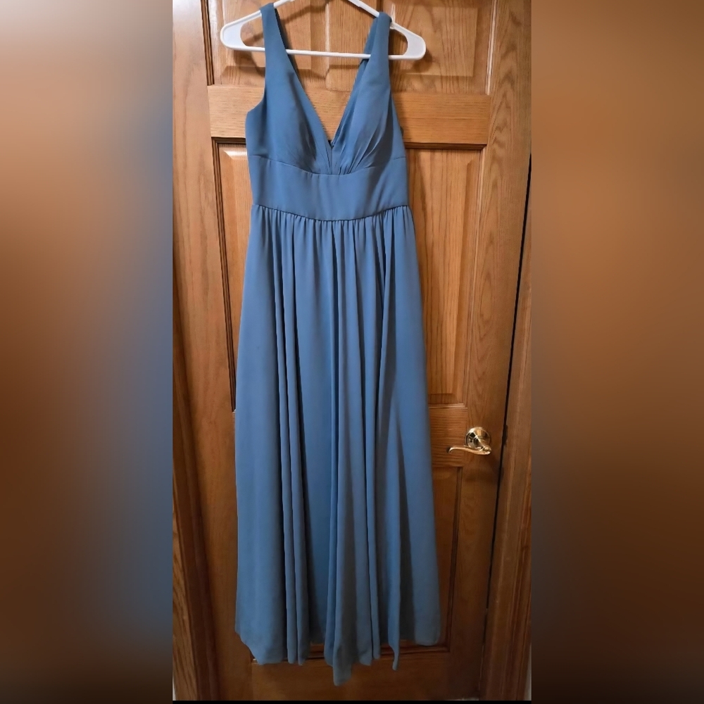 David's Bridal Blue Maxi Dress